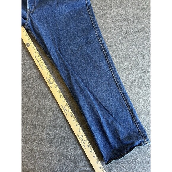 VTG Levi's 505 Men’s Jeans Sz 42x30 Leather Patch And Tab USA Rare Dark Wash - Picture 13 of 14